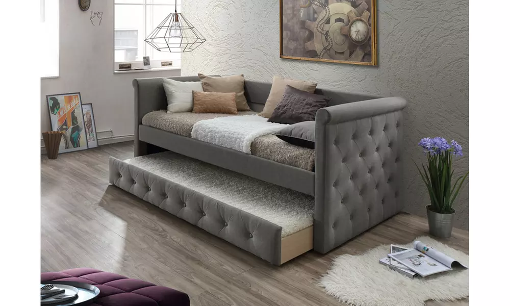 Alena Tufted Daybed with Trundle Bed (Mattress Not Included) - Primary Image