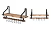 Floating Shelf 8-Hook Wall Shelf Kitchen Rack