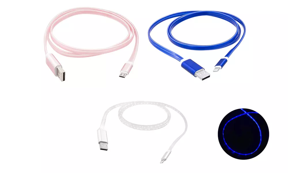 3.5ft Flat design light Flow Charging Cable for Apple Devices - Tangle Free - Primary Image