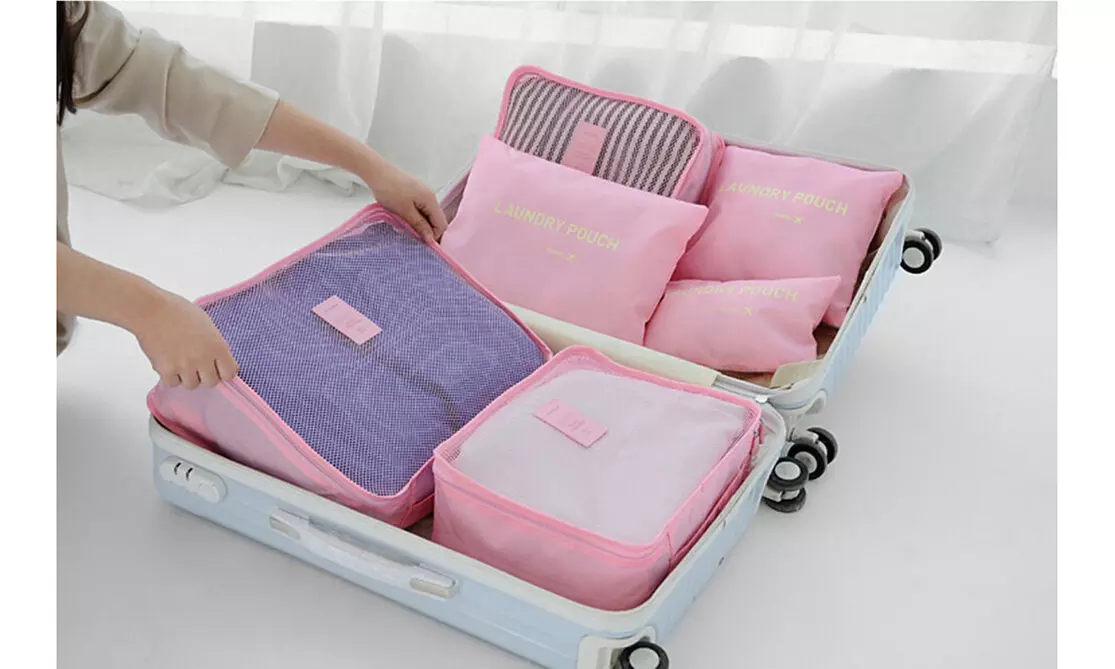 9Pcs Waterproof Clothes Storage Bags Packing Cube Travel Luggage Organizer Pouch