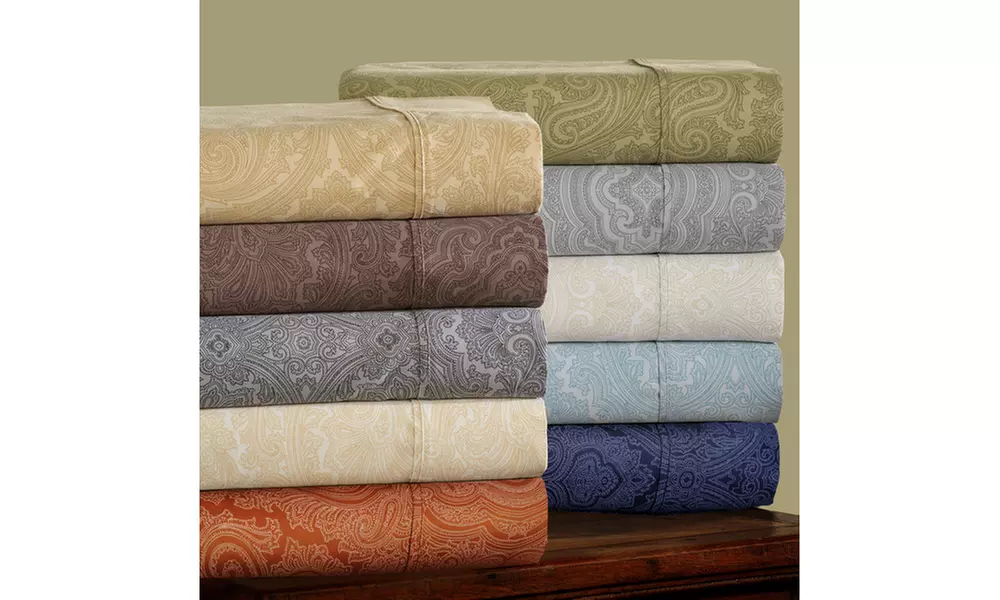 Superior 600 Thread Count Cotton Blend Italian Paisley Sheet Set - Primary Image