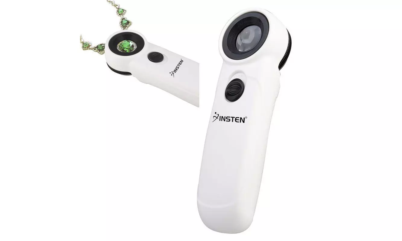 LAGGRA Portable 40X Magnifying Glass Eye Jewelry Loop with 2 LED Lights - Primary Image