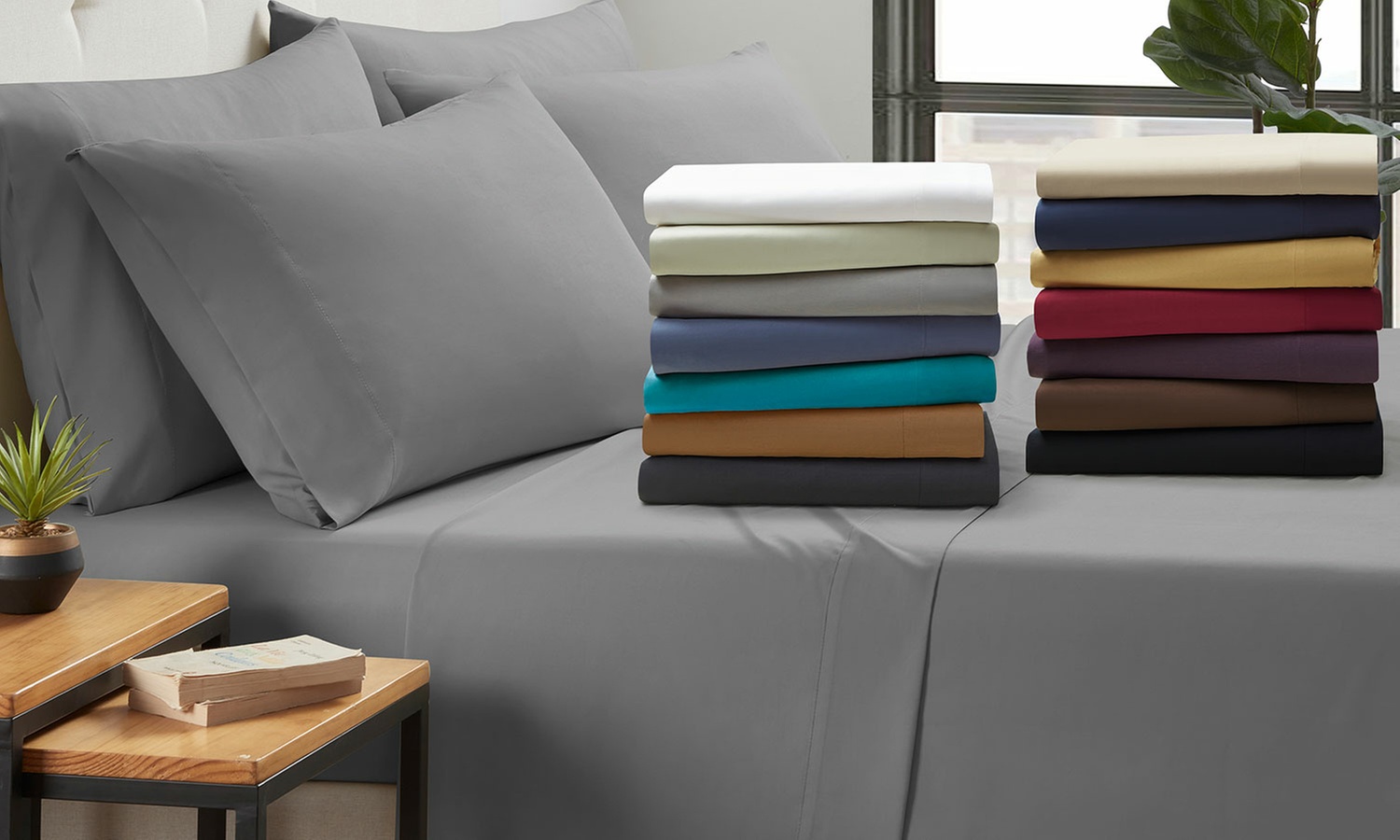 Kathy Ireland Bamboo Cooling 6 Piece Sheet Set with Deep Pockets 