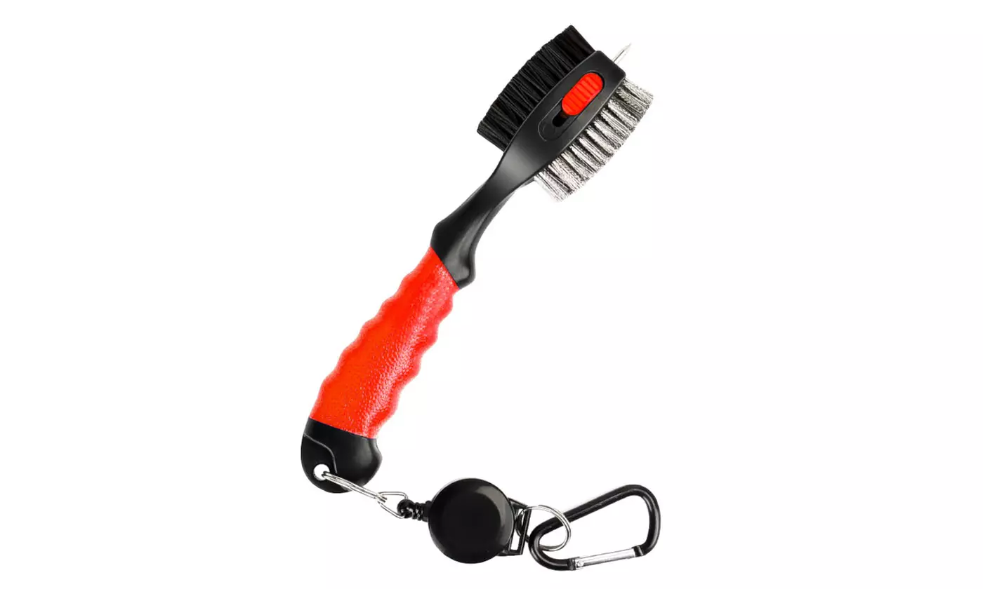 Golf Club Brush Club Groove Cleaner Retractable Zip-line Lightweight Portable