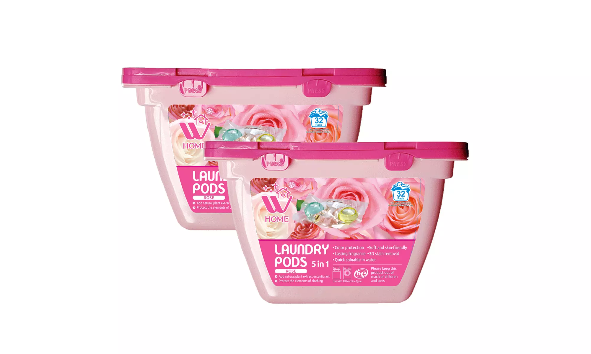 Laundry pods, Rose (64 counts) - 2 PACK, WBM Home - Second Medium