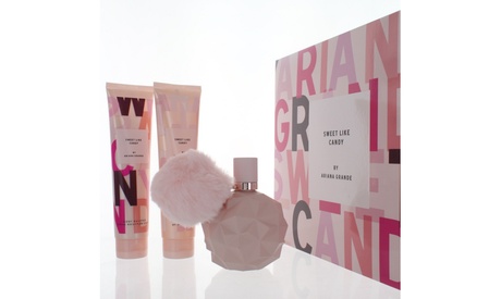 Sweet Like Candy By Ariana Grande 3 Piece Gift Set - 3.4 Oz Eau De Parfum Spray Women Spray Floral Eau De Parfum