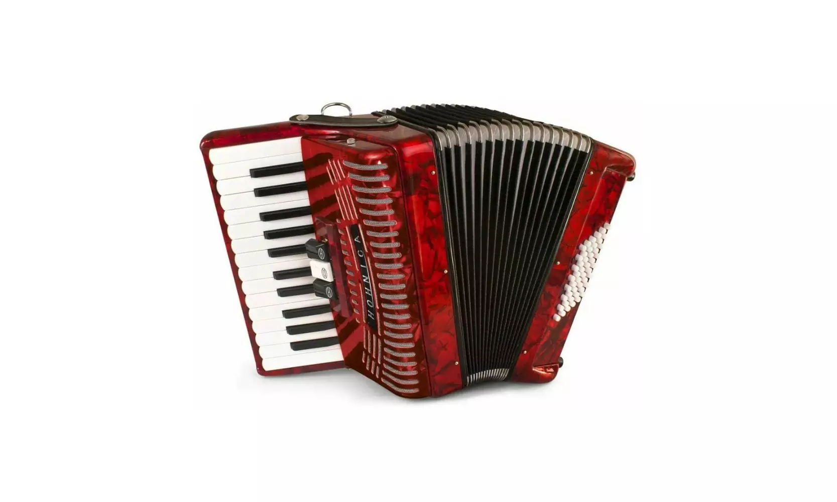 Hohner Accordions 1304-RED 48 Bass Entry Level Piano Accordion (Red) - Primary Image