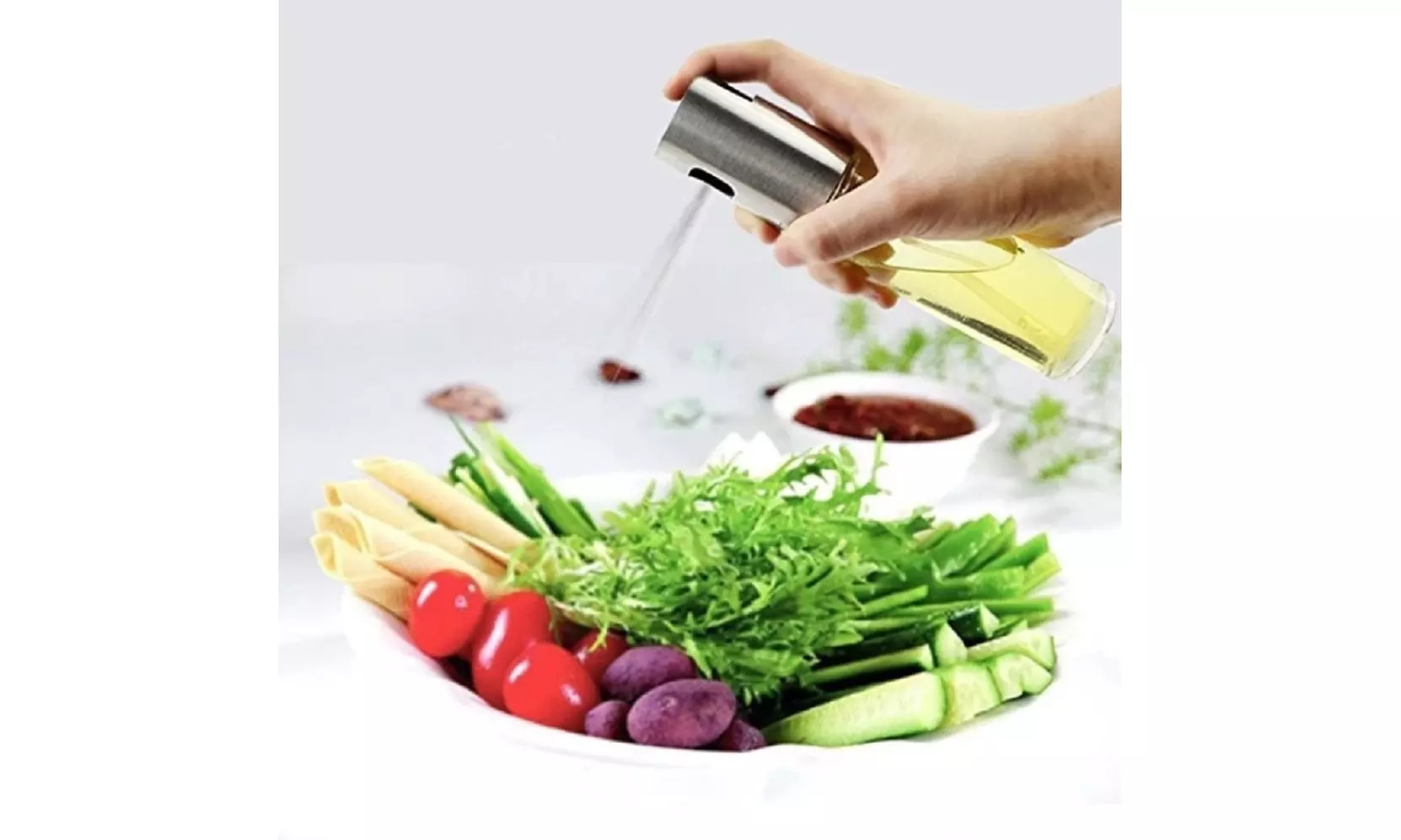 Stainless Olive Oil Sprayer Cooking Mister Spray Pump Fine Bottle Kitchen US