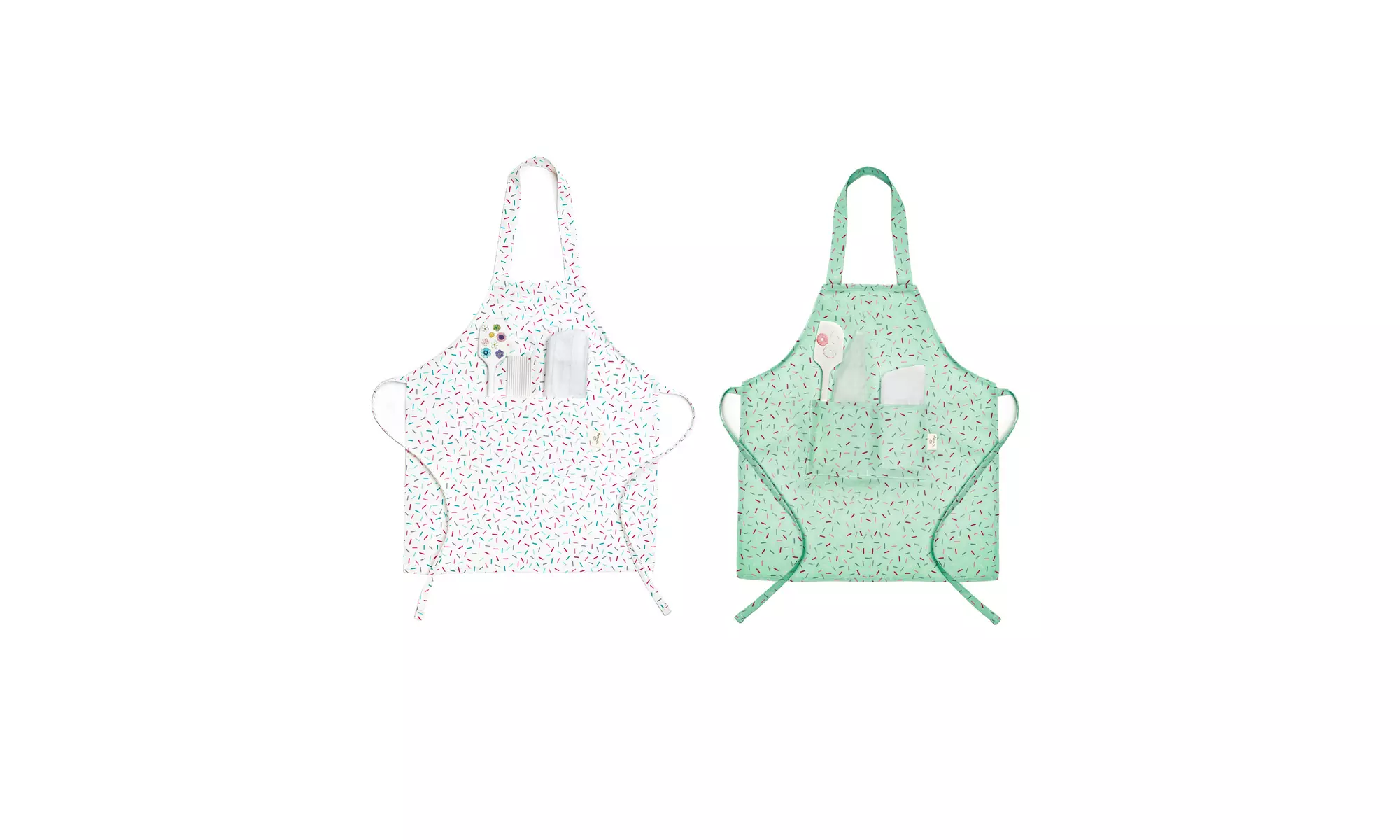 TOVLA JR. Apron Gift Set for Kids - Baking & cooking w/ Pocket - Set of 2