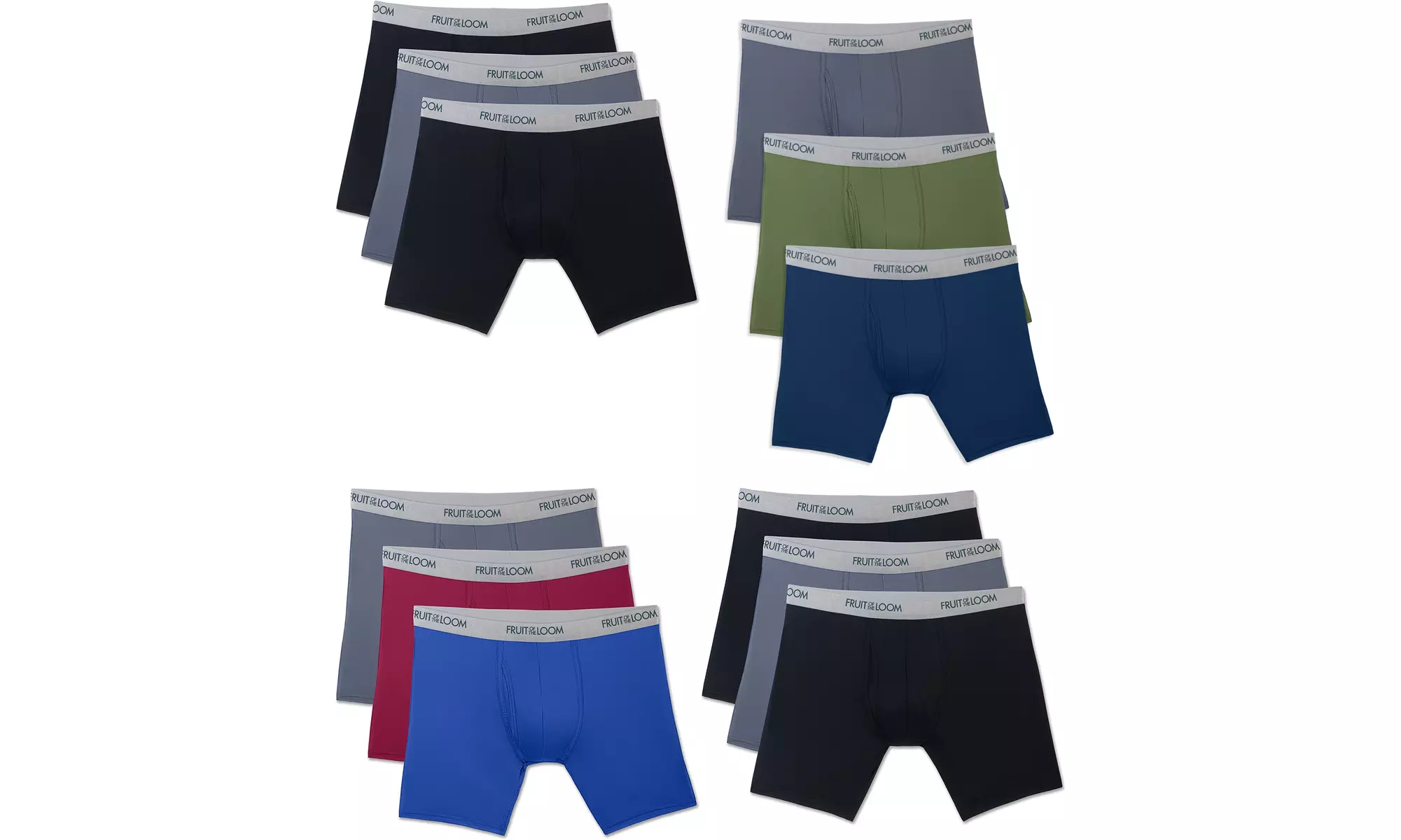 12 Pack Fruit of the Loom Men's Everlight Boxer Briefs COLORS VARY S-L - Primary Image