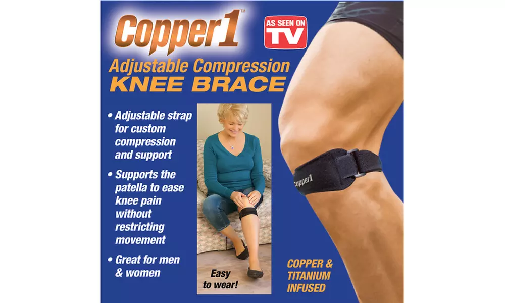 Adjustable Comfort Compression Copper Infused Knee Brace