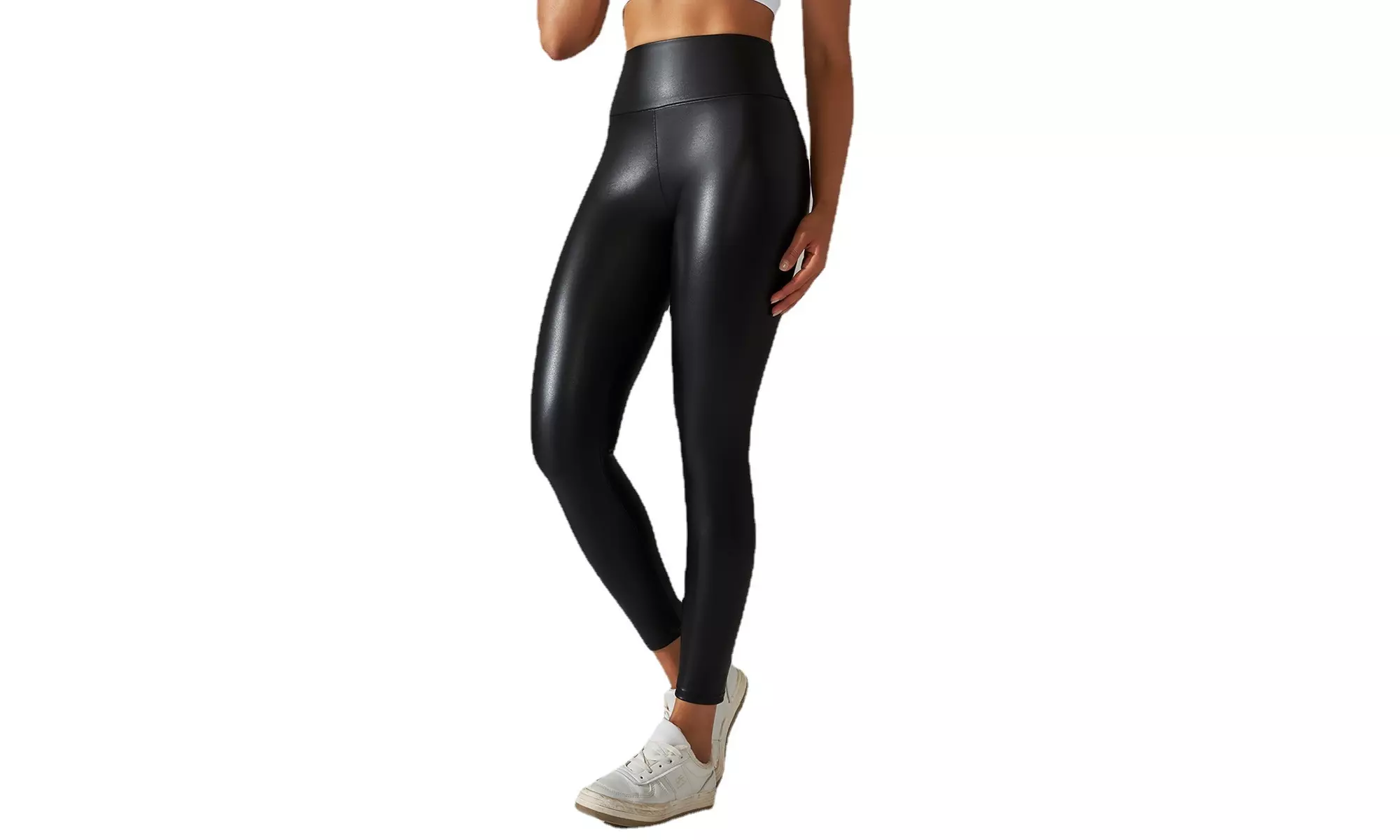 Women's High Waisted Matte Faux Leather Leggings