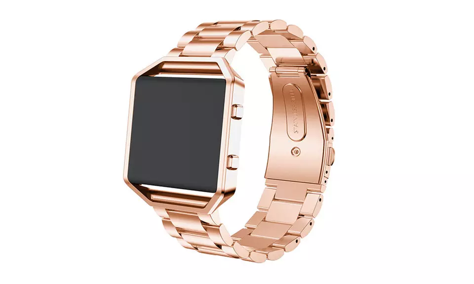 Stainless Steel Folding Clasp Watch Band Strap Frames For Fitbit Blaze - Second Medium