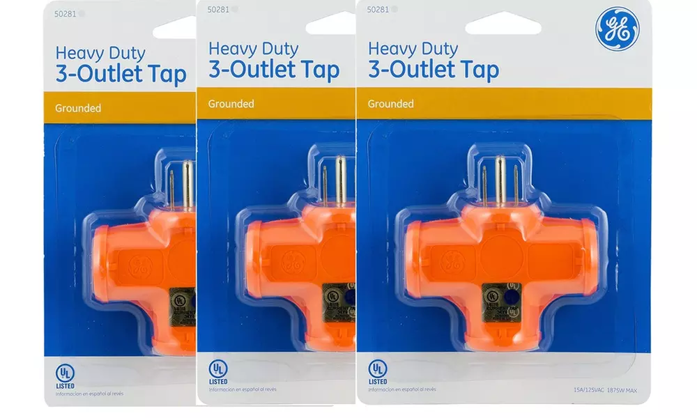 GE Heavy Duty 3-Outlet Tap - Converts One Grounded Outlet Into Three - Primary Image
