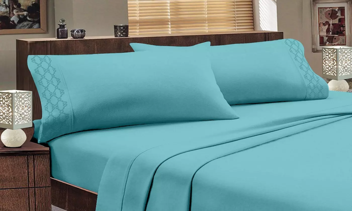 Home Sweet Home Extra Soft Deep Pocket Embroidered Sheet Set