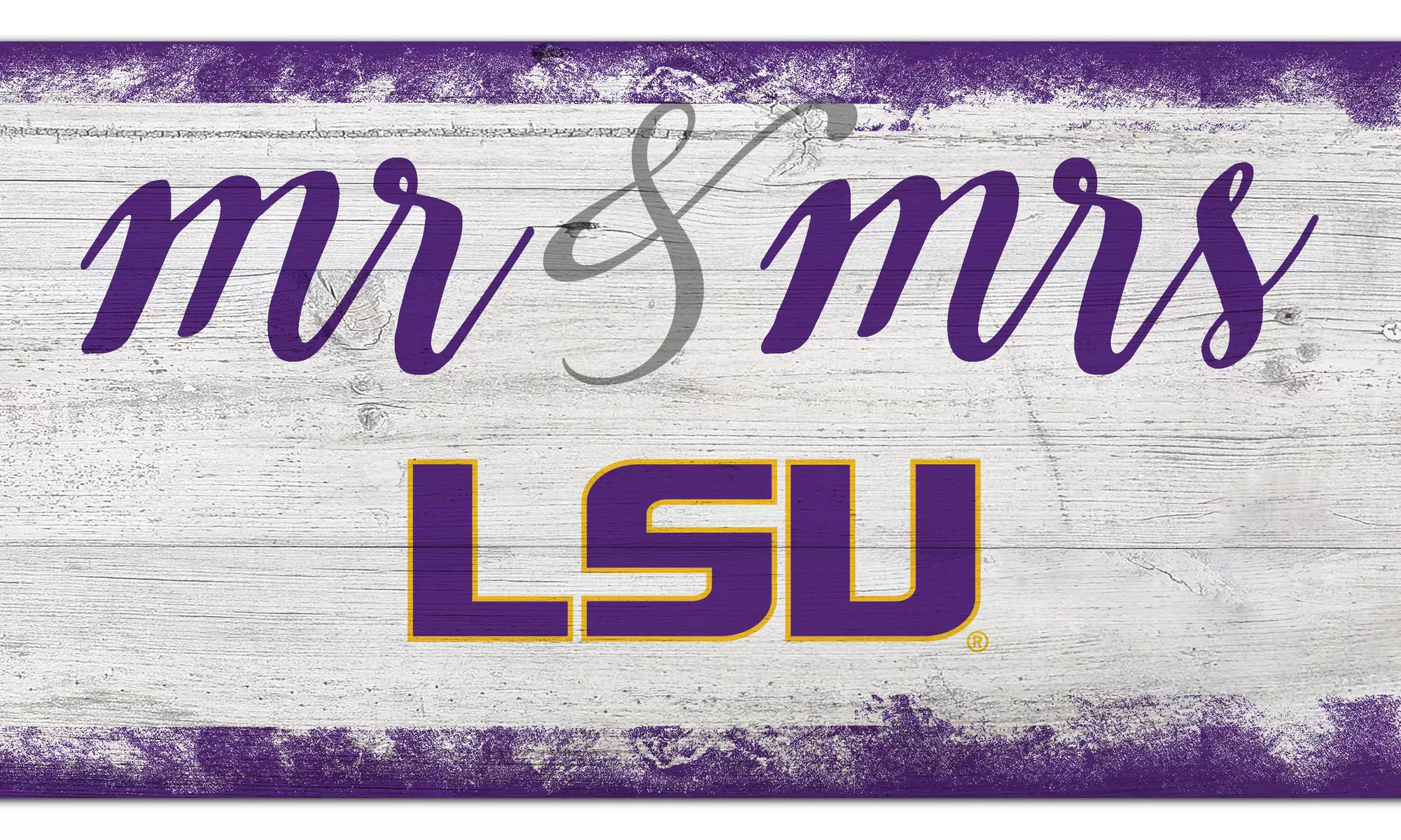 Fan Creations NCAA Script Mr and Mrs Home Sign  - Primary Image