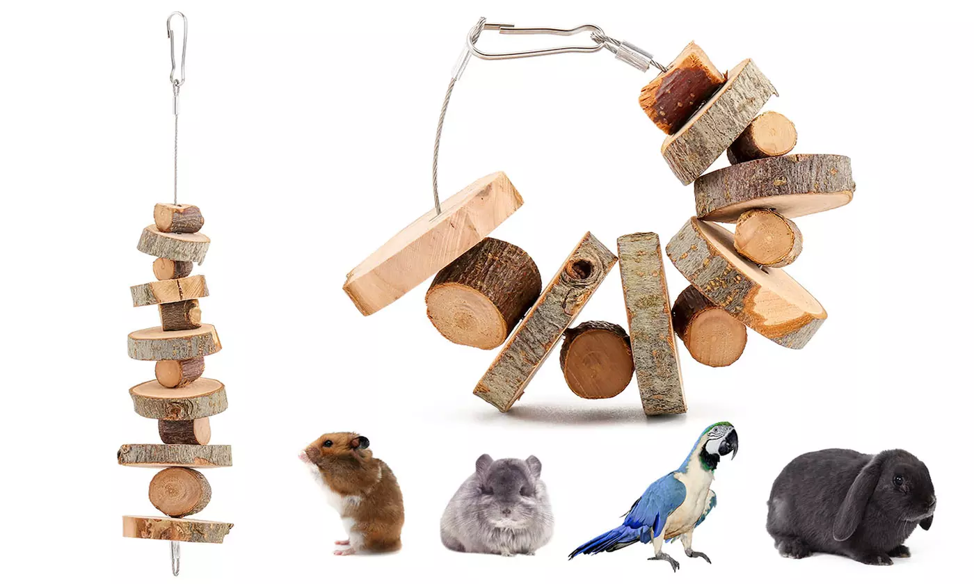 Bunny Chew Toys Natural Apple Wood Teeth Chew Sticks Rabbit Toys for Rabbits - Primary Image