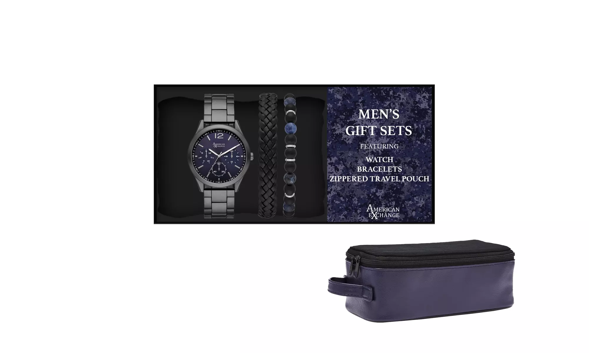 American Exchange Men's Quartz Watch With Stackable Bracelet Set - Primary Image