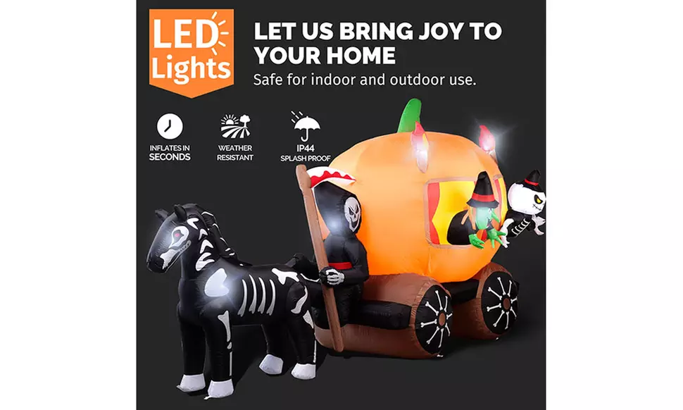 Large Halloween Self Inflating Outdoor Inflatable with LED Lights 