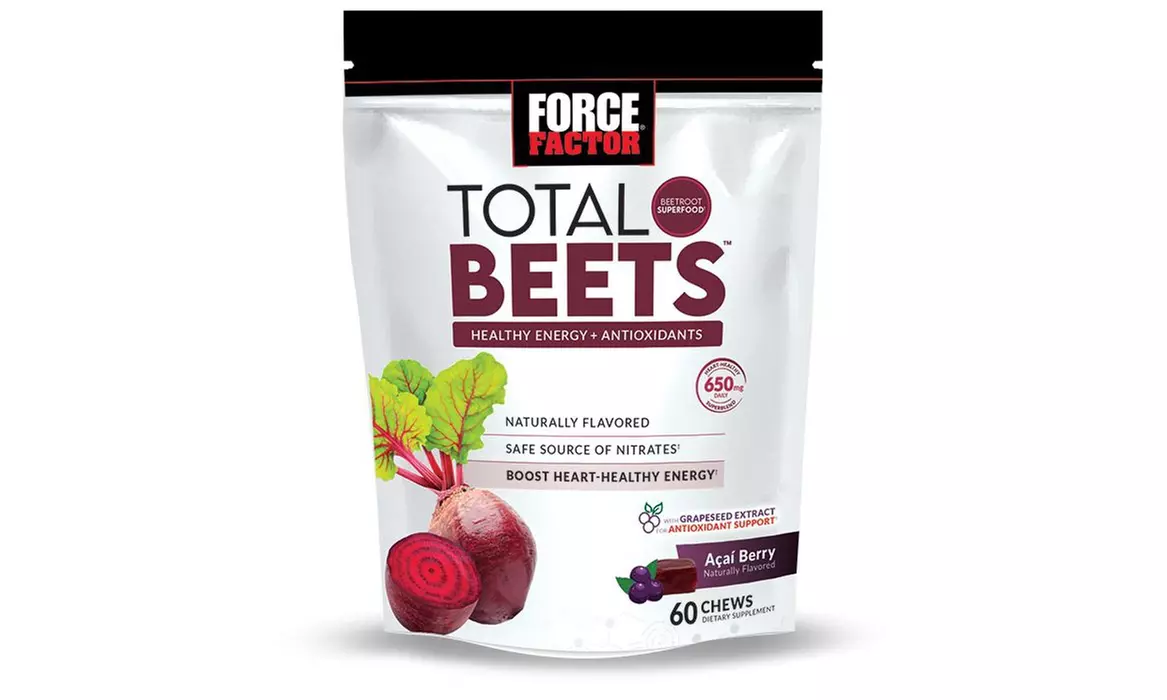 Force Factor Total Beets Concentrated Beet Root Soft Chews, Circulation Support
