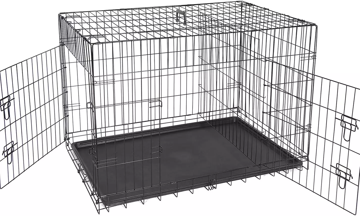 ZENY 42 inch Dog Crate Double Door Folding Metal Dog or Pet Crate Kennel - Primary Image