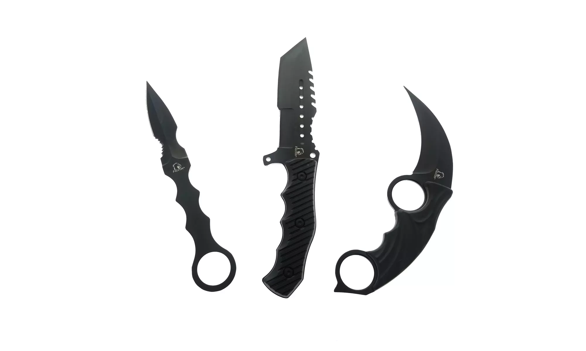 Falcon CSGO Tactical Hunting Knives Set - Karambit, Huntsman, SOCP Combo Set - Primary Image