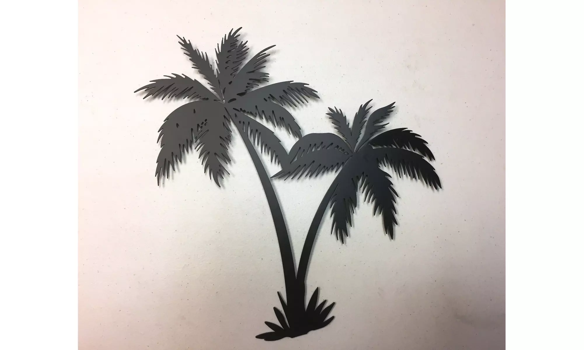 Wrought Iron Palm Tree Wall Art Home Decor Tropical Beach Metal Plaque - Primary Image