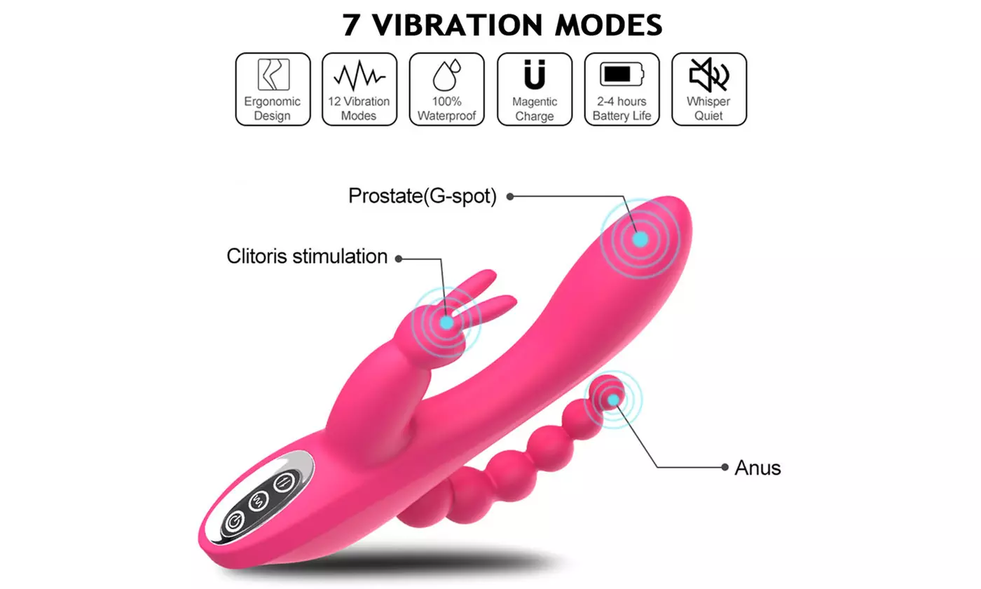 Rabbit Vibrator Triple Play G-Spot Dildo Vibe Waterproof Massager Sex Toys
