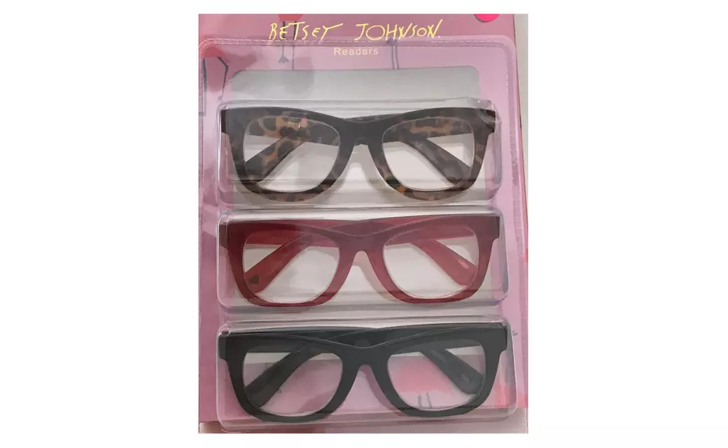 Betsey Johnson Red Animal Print Reading Glasses 3 Pack Readers - Primary Image