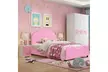  Costway Kids PU Upholstered Platform Wooden Princess Bed Frame Bedroom - Second Medium