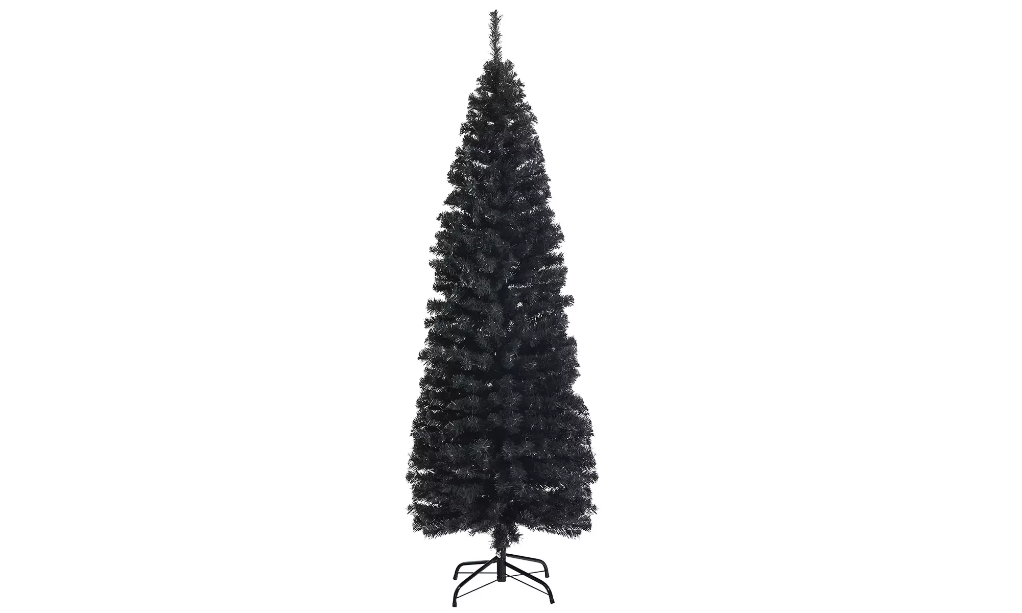Costway 6ft Unlit Artificial Christmas Halloween Pencil Tree Black w/Metal Stand - Primary Image