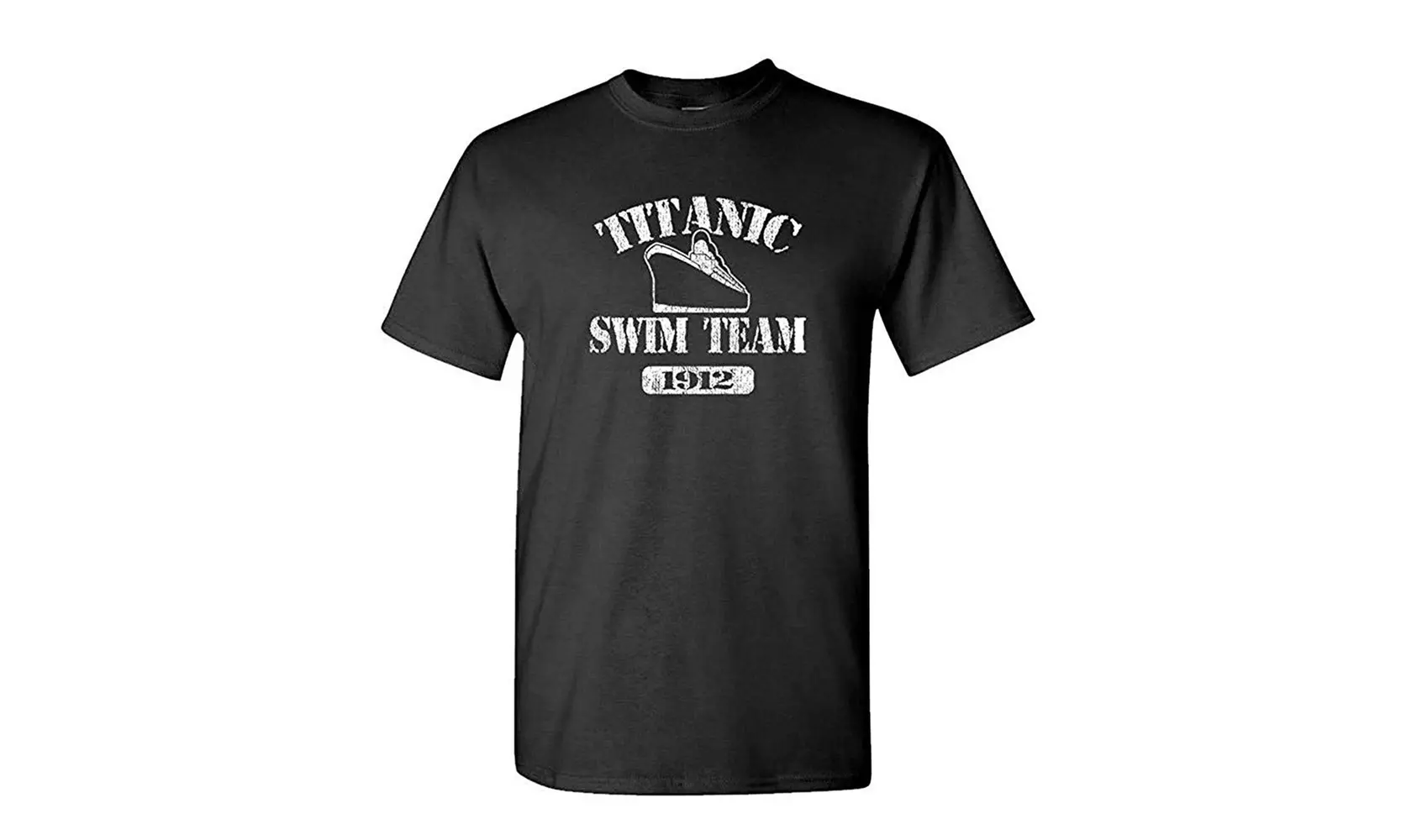YEHDN Titanic Swim Team - 1912 History Joke - Mens T-Shirt Black - Primary Image