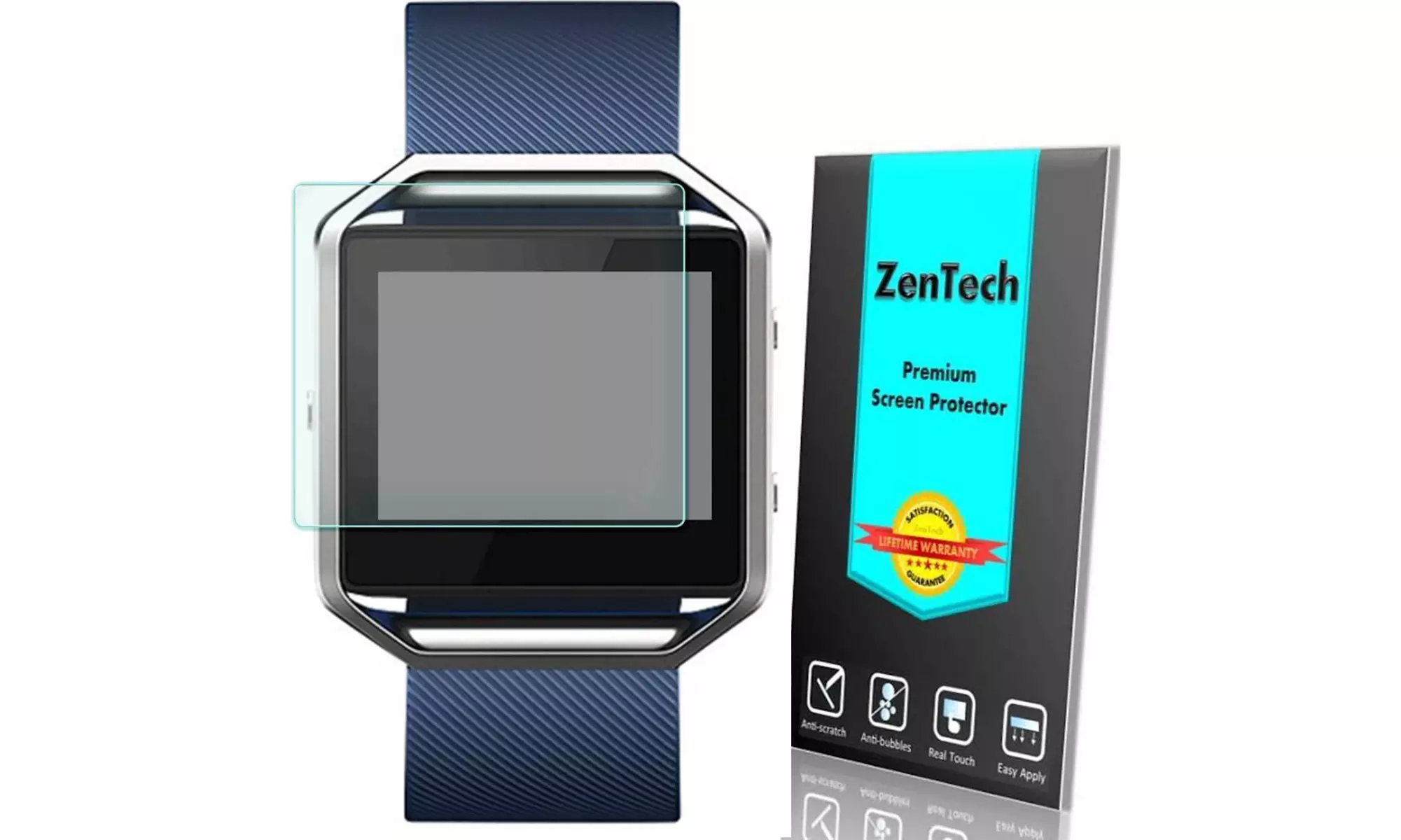 ZenTech Tempered Glass Screen Protector Guard Shield Cover For Fitbit Blaze - Primary Image