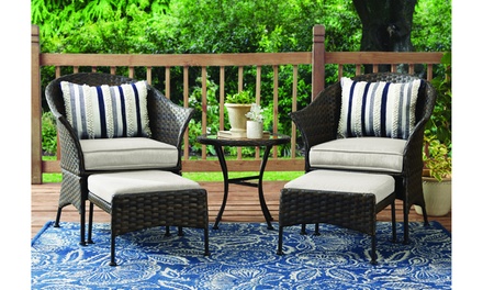 mainstays arlington glen 5 piece wicker leisure set