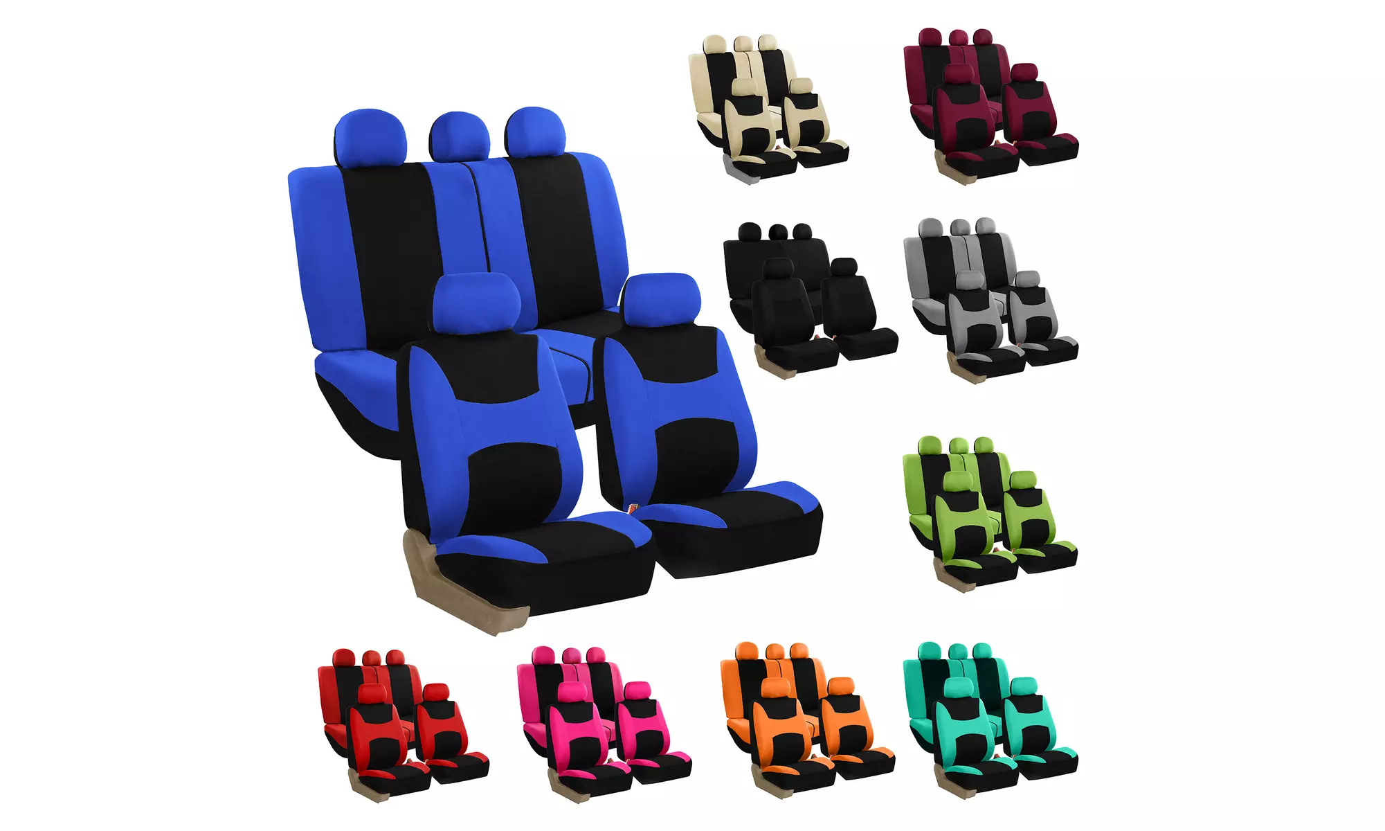 Light & Breezy Flat Cloth Seat Covers Full Set FB030115-G - Primary Image