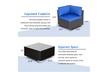 Kinbor Outdoor Sectional Sofa Furniture Patio Rattan Wicker Sofa Set Royal Blue - Second Medium