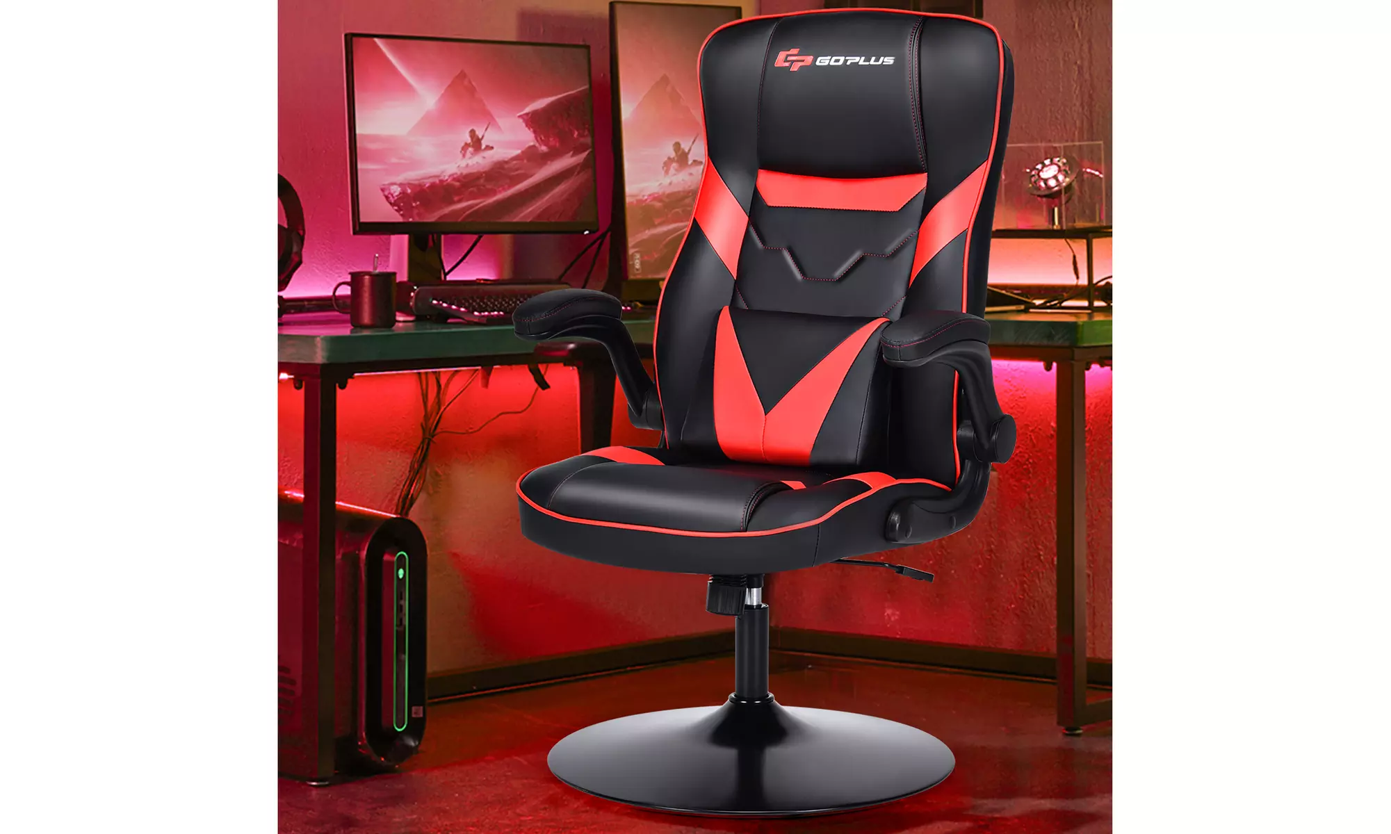 Goplus Rocking Gaming Chair Height Adjustable Swivel Racing Style Rocker - Primary Image