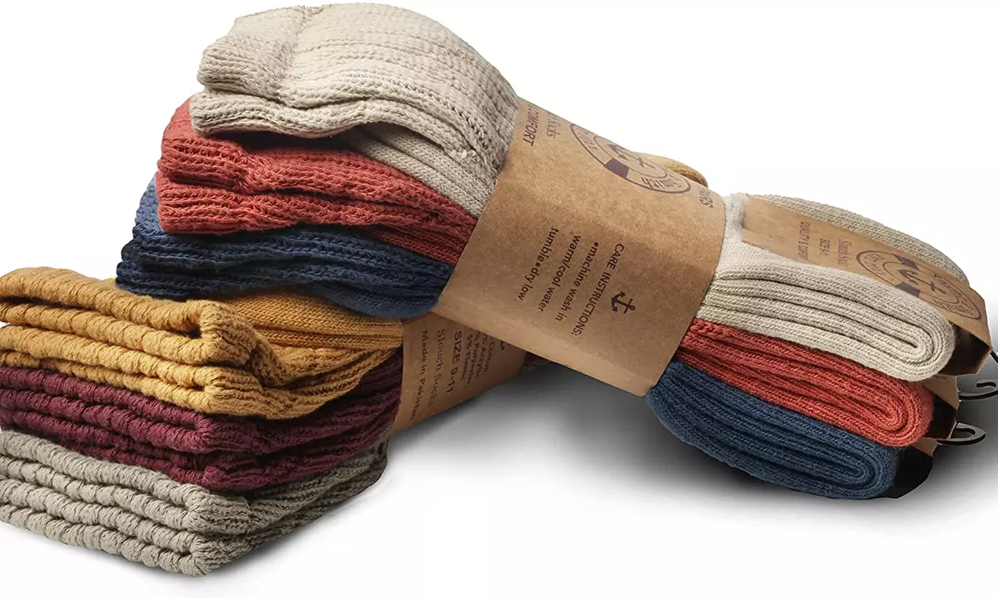 6 Pairs of Womens Slouch Socks, Scrunchie Boot Sock Colorful