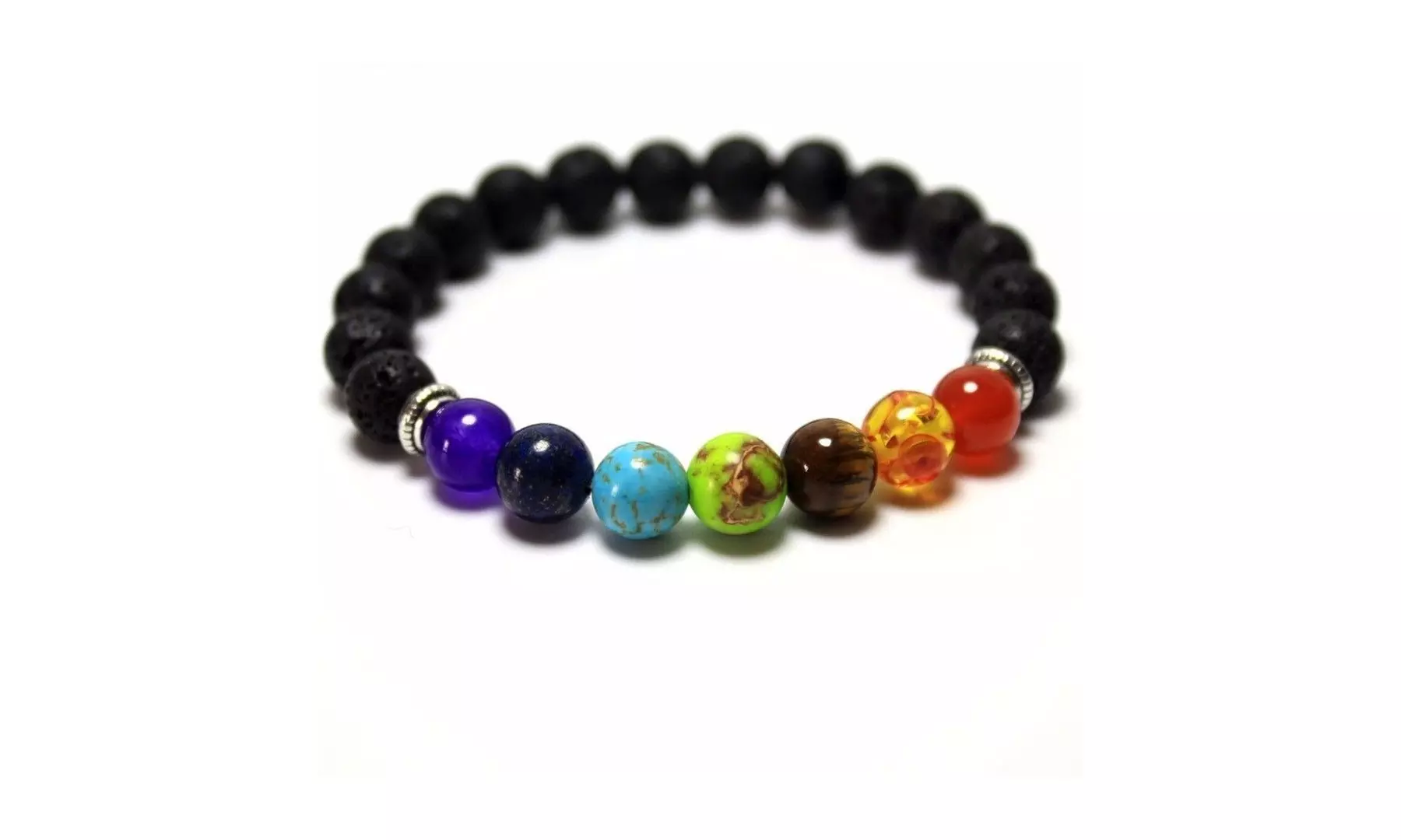 7 Genuine Chakra Healing Natural Stone Adjustable Bead Bracelet