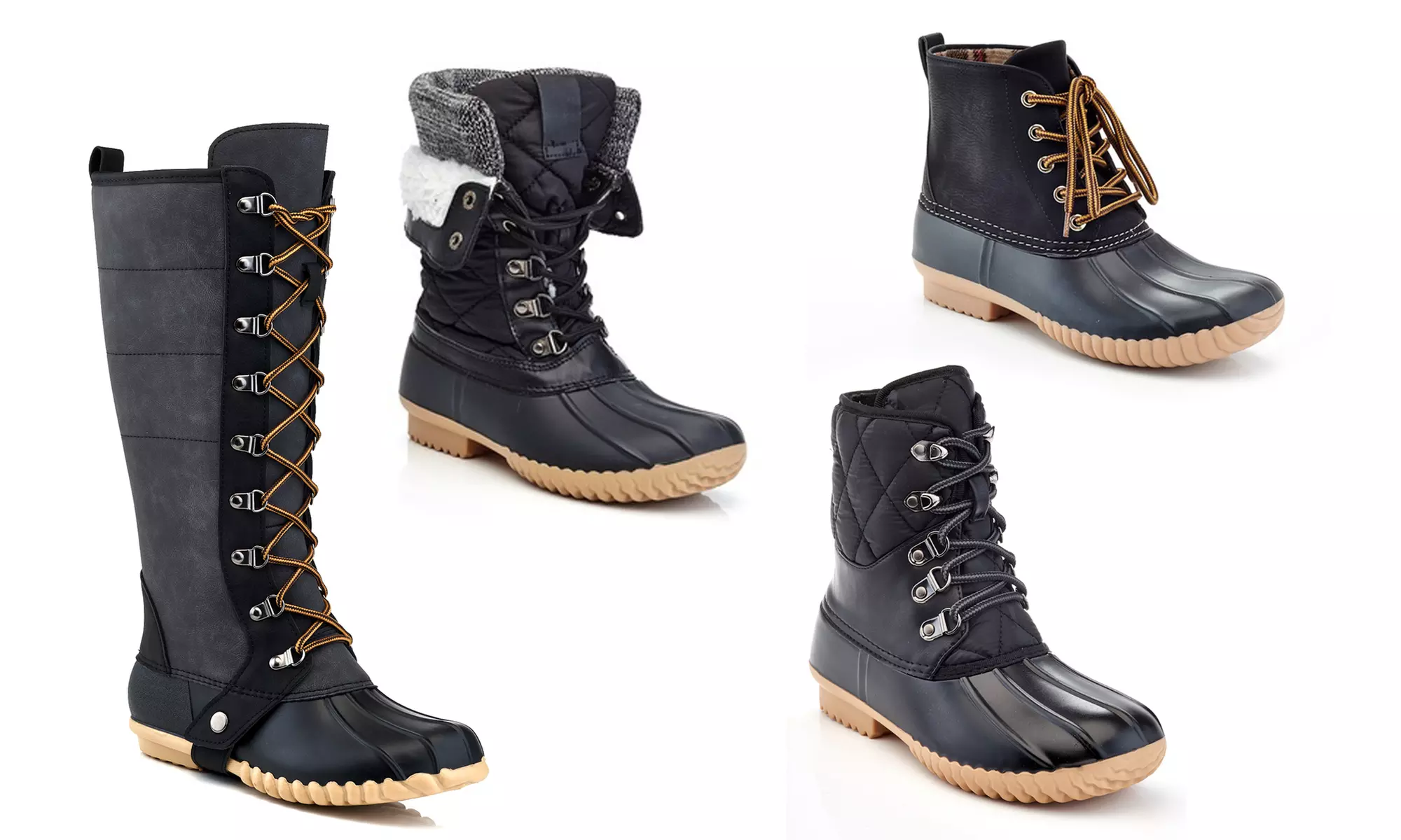 Henry Ferrera Assorted Lace up Insulated Waterproof Ankle Adjustable Duck Boots - Primary Image