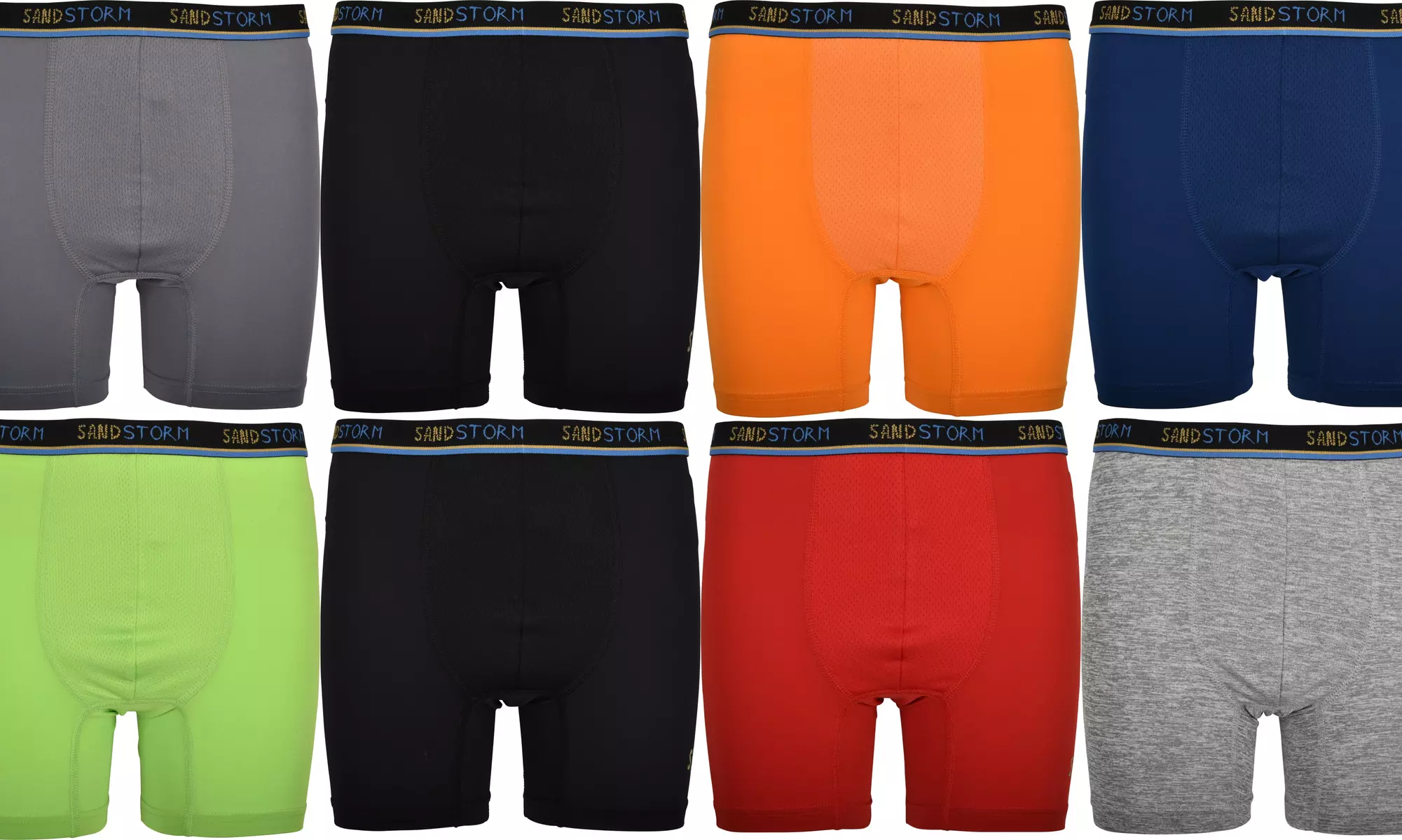 8-Pack Sand Storm Boy's Performance FusionTech Boxer Briefs