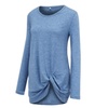 Image 8: Women Casual Hedging Kink Long Sleeve Stylish Twist Knot Front Blouse shirt