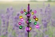 3 Tier Kinetic Spinner w Glass Crackle Ball Garden Stake - Second Medium