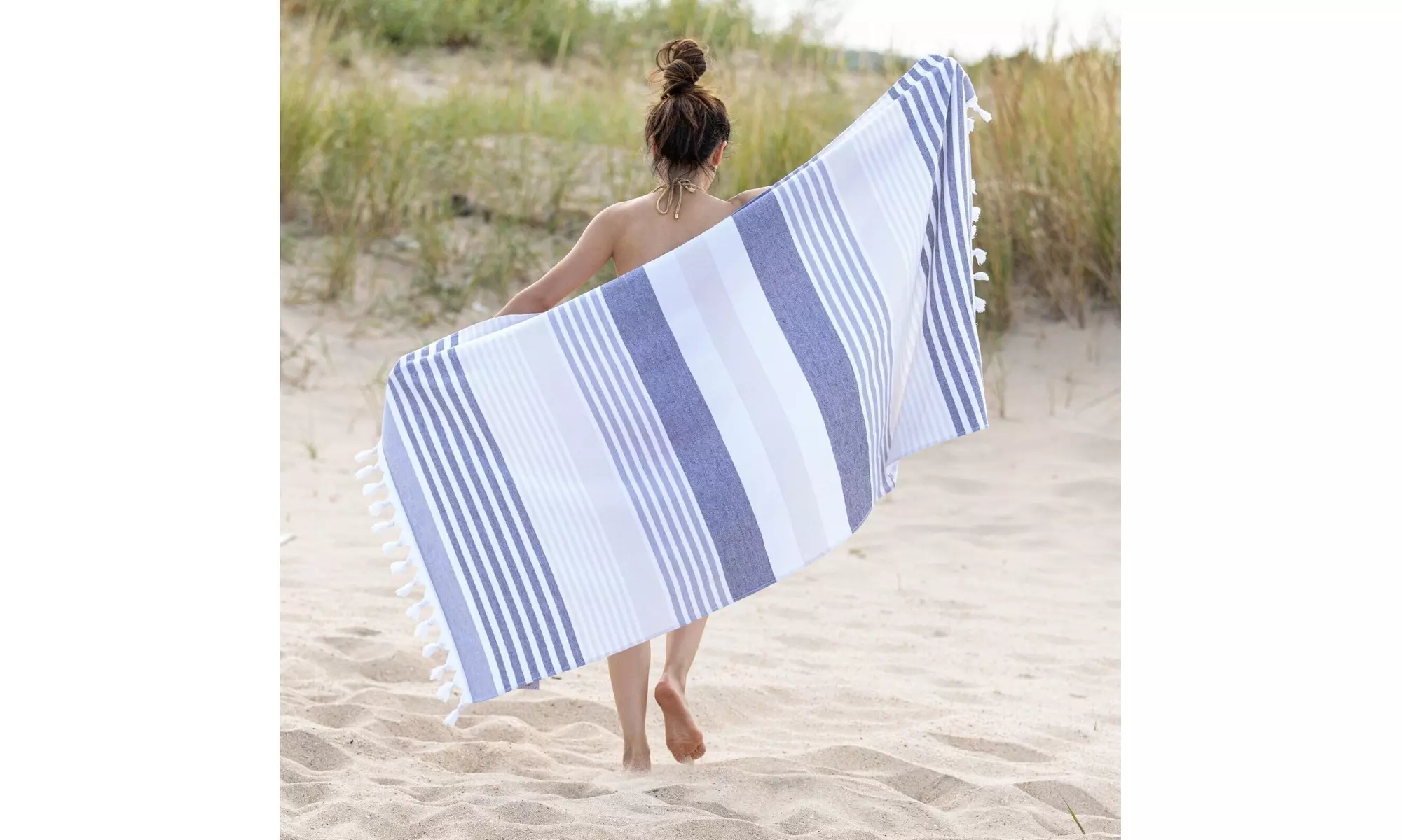 Superior Meera Stripe Fouta Absorbent Lightweight Oversized Cotton Beach Towel - Primary Image