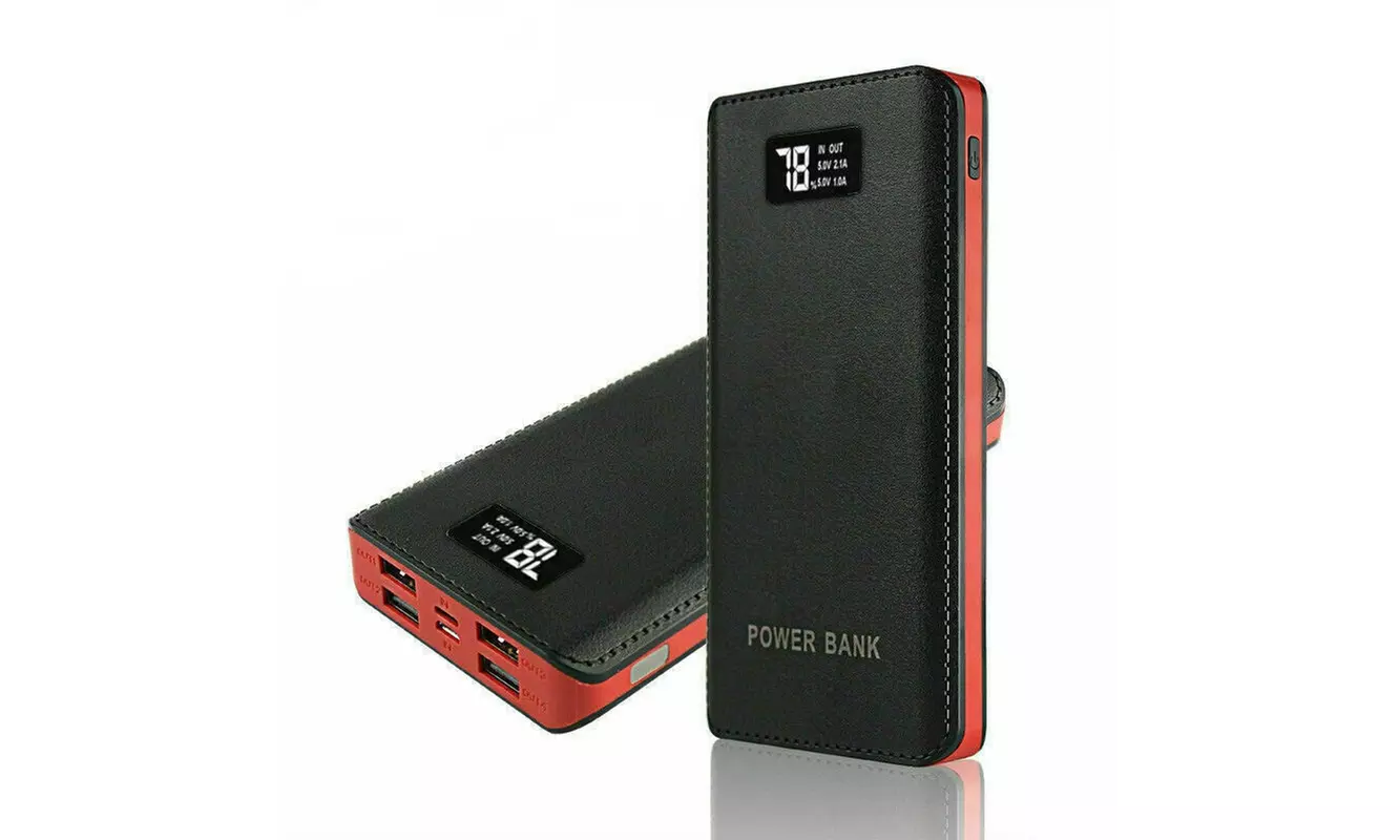 Fast 900000mAh LED Power Bank 4USB Portable External Battery Backup Charger - Primary Image