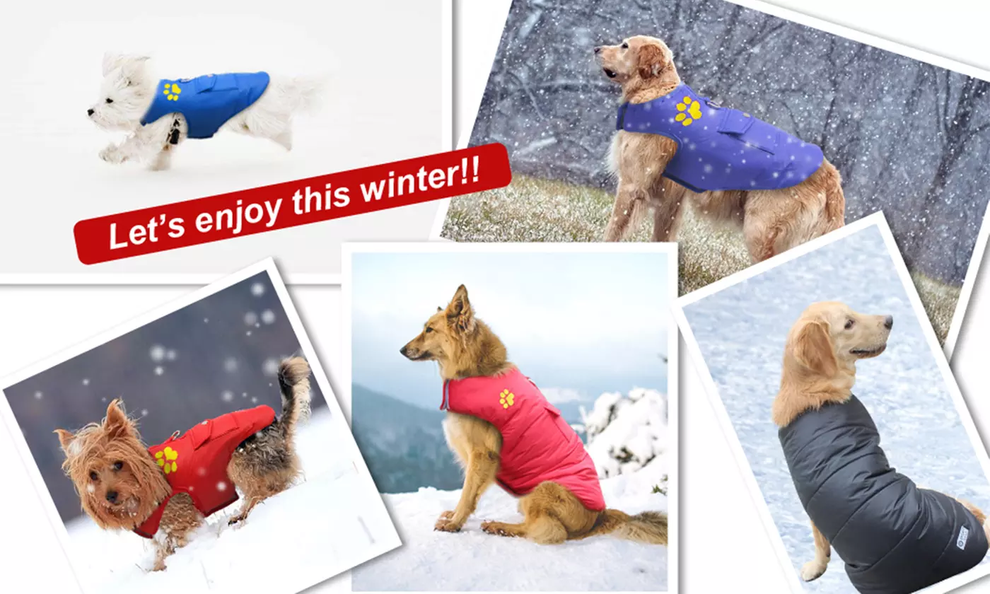 Winter Waterproof Warm Reversible Dog Vest Coats Jackets Outwear