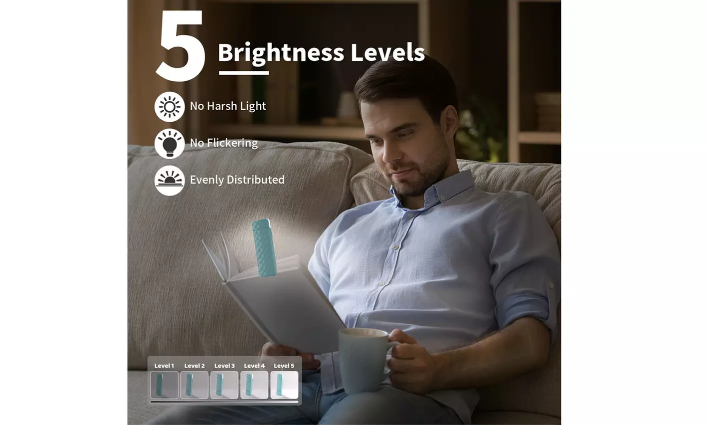 USB Rechargeable Book Light for Reading in Bed Portable Clip-on LED Reading Lamp