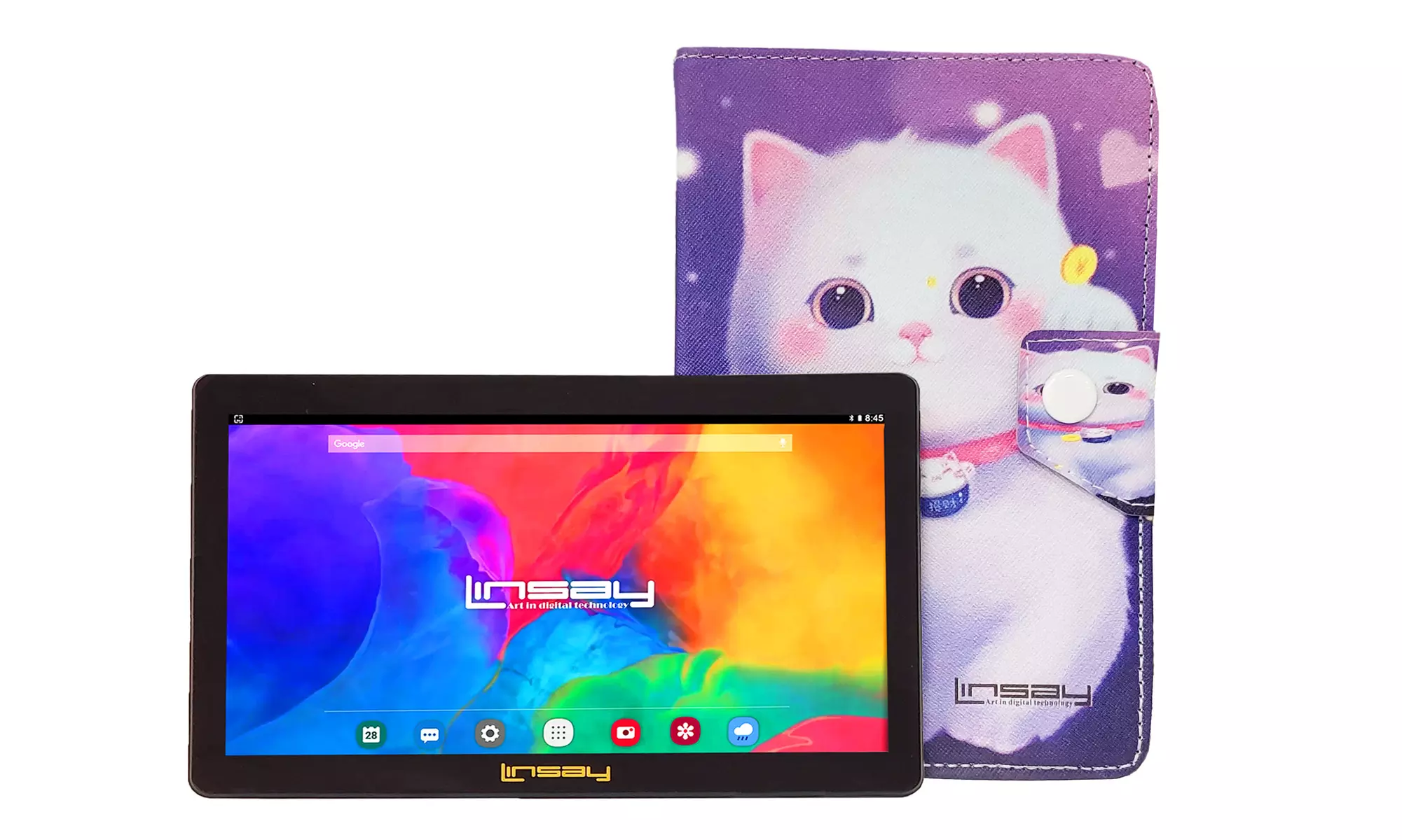 LINSAY 7" 2GB RAM 64GB Android 13 WiFi Tablet with Leather Case - Primary Image
