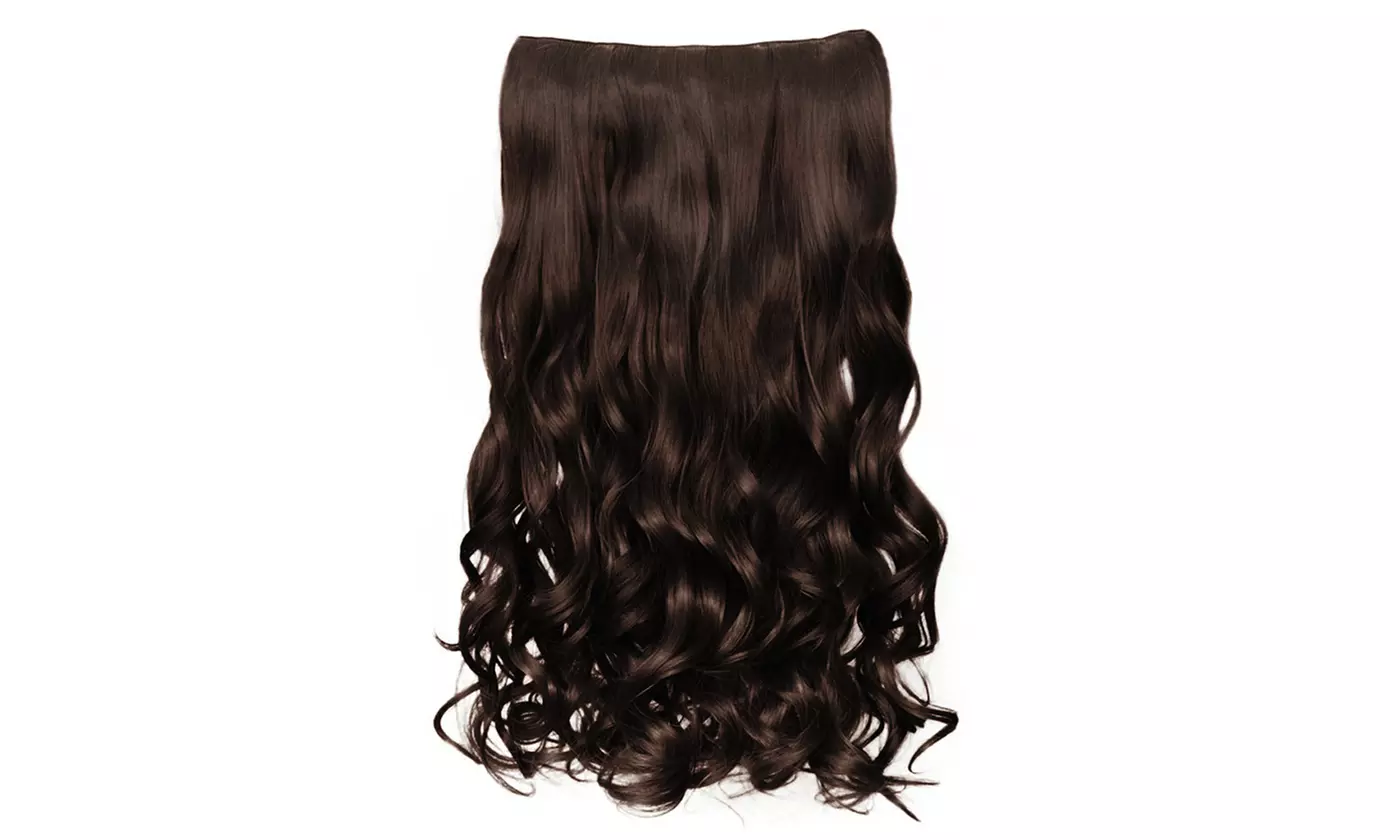 24 inch Long Curly Wavy Wigs 5 Clips In Hair Full Head Extension
