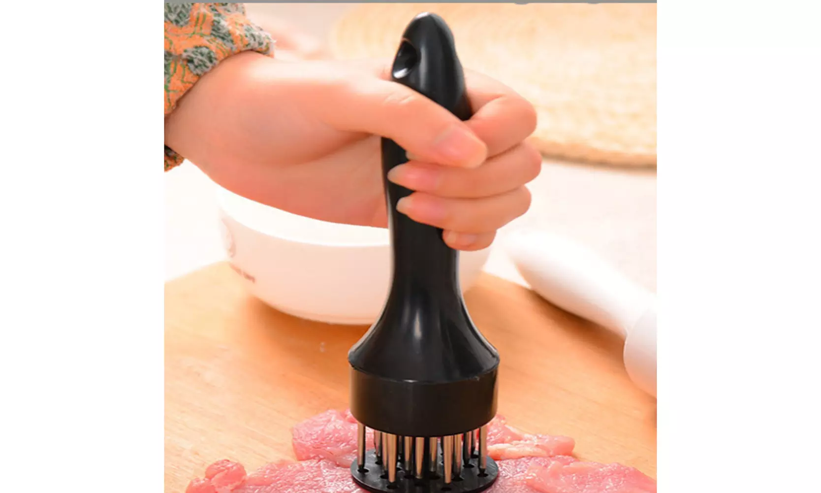US 1-2 Pcs Professional Meat Tenderizer with Meat Sharp Stainless Steel Needle
